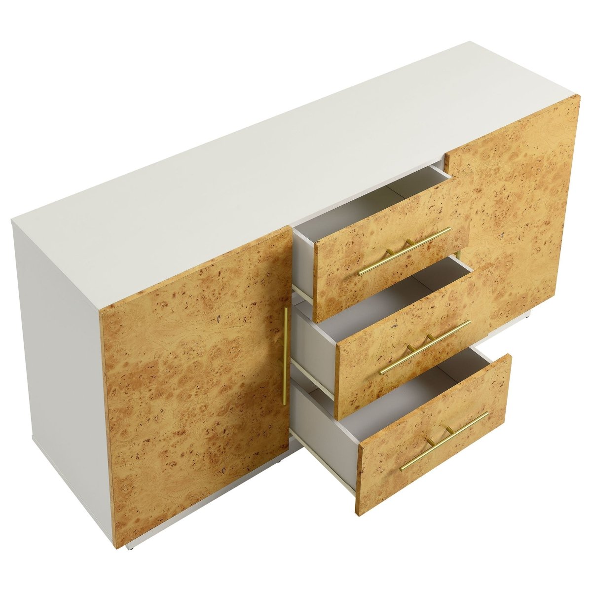 59 Inch Burl Wood Sideboard Buffet TV Stand - TV Stands available at Alpine Outlets in Denver