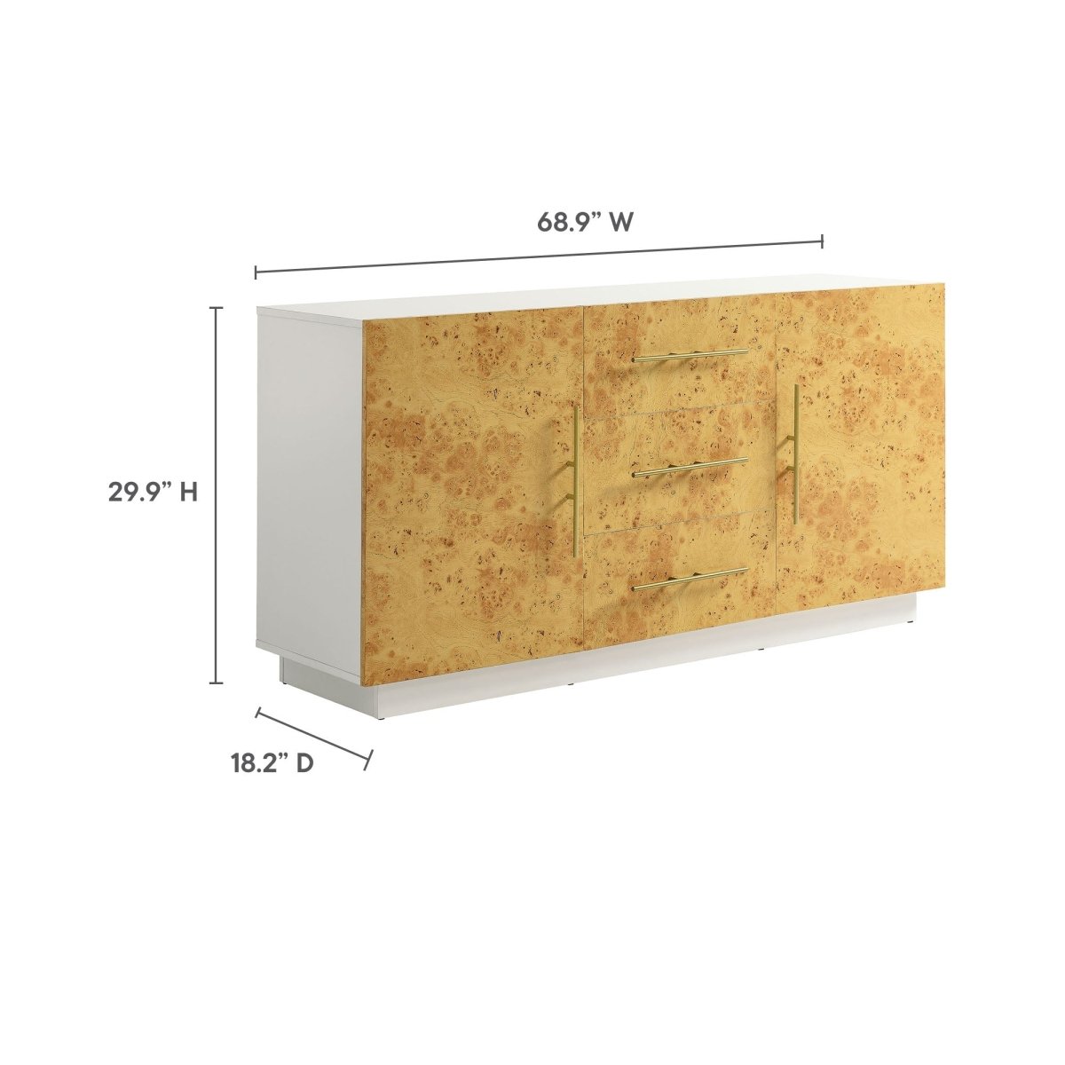59 Inch Burl Wood Sideboard Buffet TV Stand - TV Stands available at Alpine Outlets in Denver