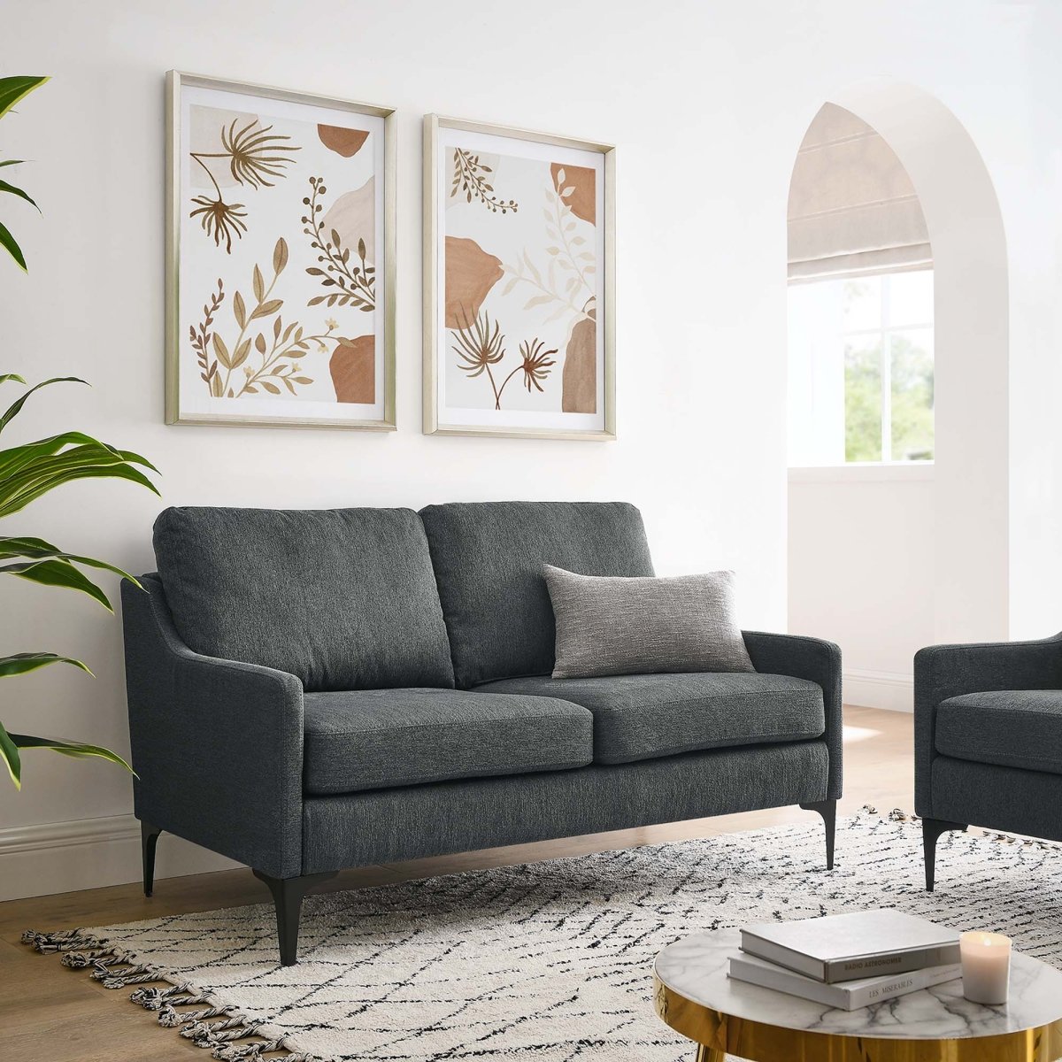 59 - Inch Corland Upholstered Fabric Loveseat - Loveseats available at Alpine Outlets in Denver