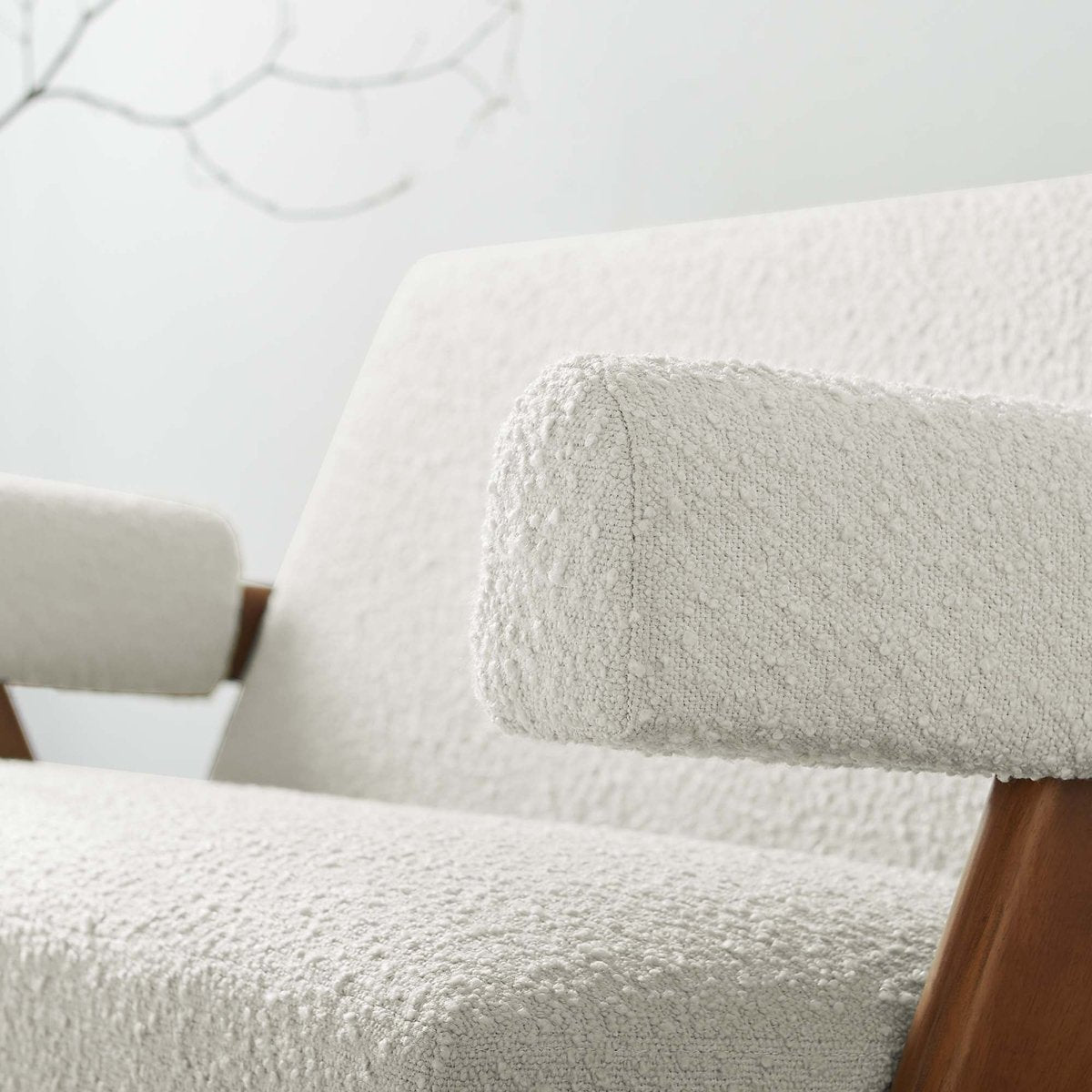 59 - Inch Lyra Boucle Fabric Upholstered Loveseat - Loveseats available at Alpine Outlets in Denver