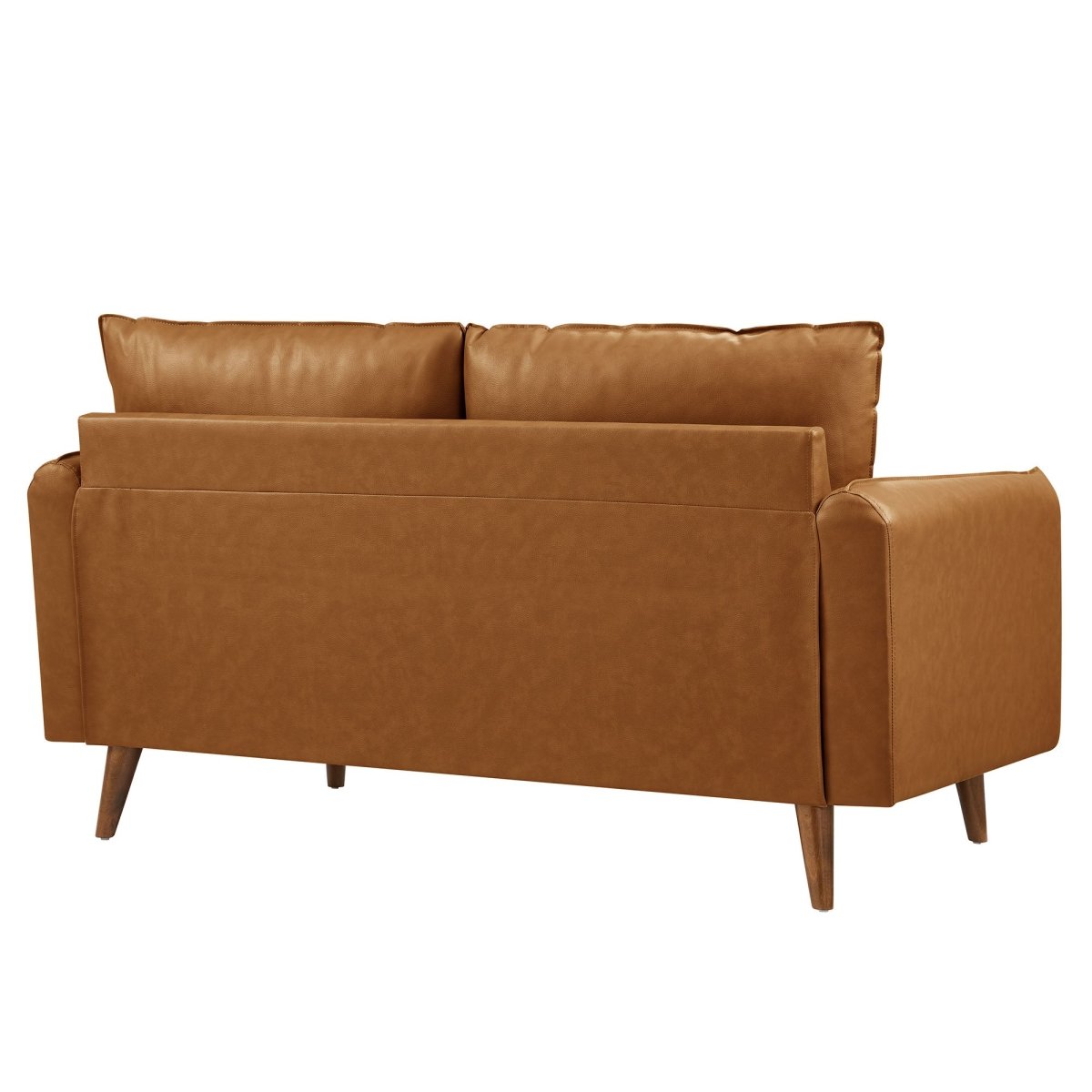 59 Inch Mid - Century Modern Upholstered Vegan Leather Loveseat - Loveseats available at Alpine Outlets in Denver