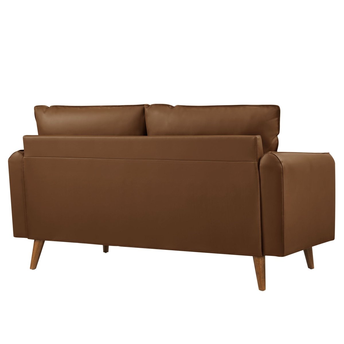 59 Inch Mid - Century Modern Upholstered Vegan Leather Loveseat - Loveseats available at Alpine Outlets in Denver