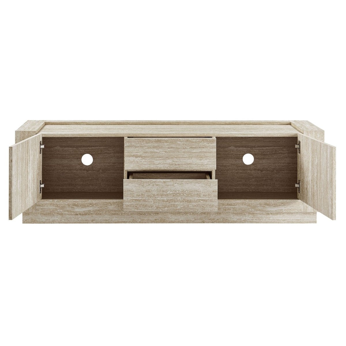 59 Inch Modern Travertine TV Stand in Travertine - TV Stands available at Alpine Outlets in Denver