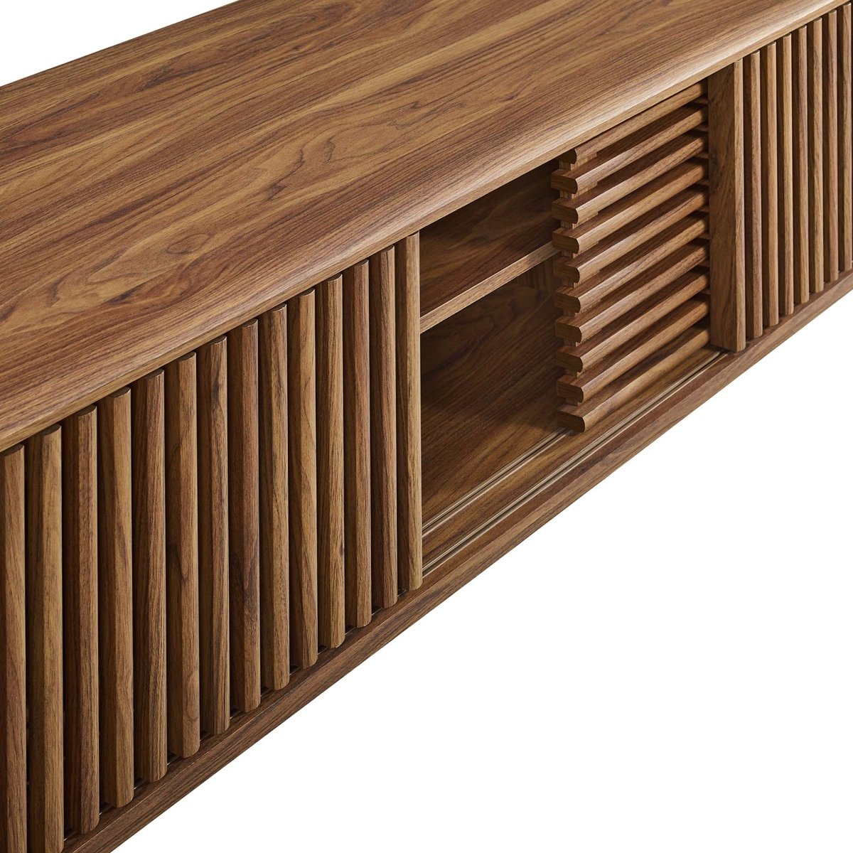 59 Inch Sleek Slatted TV Stand - TV Stands available at Alpine Outlets in Denver