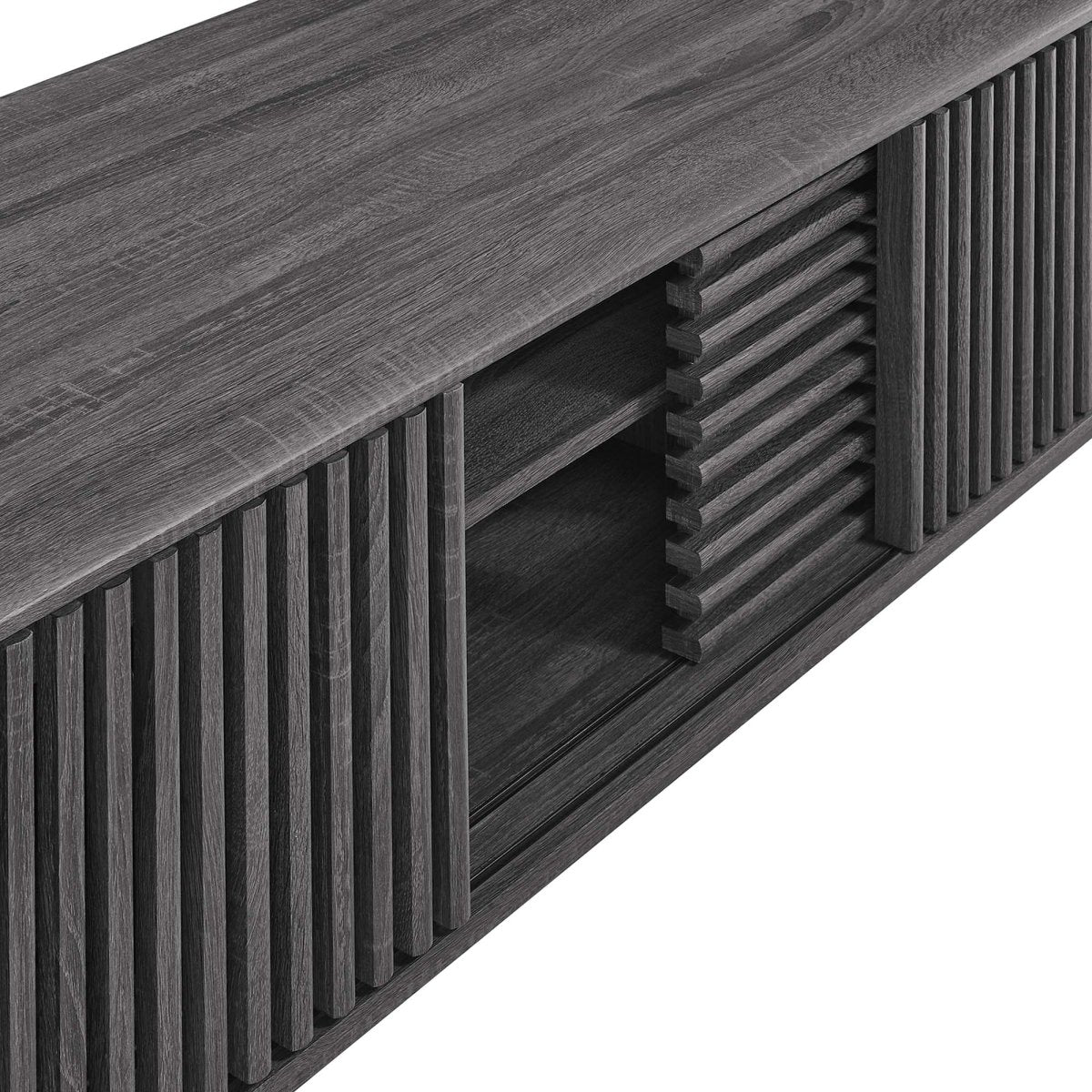 59 Inch Sleek Slatted TV Stand - TV Stands available at Alpine Outlets in Denver