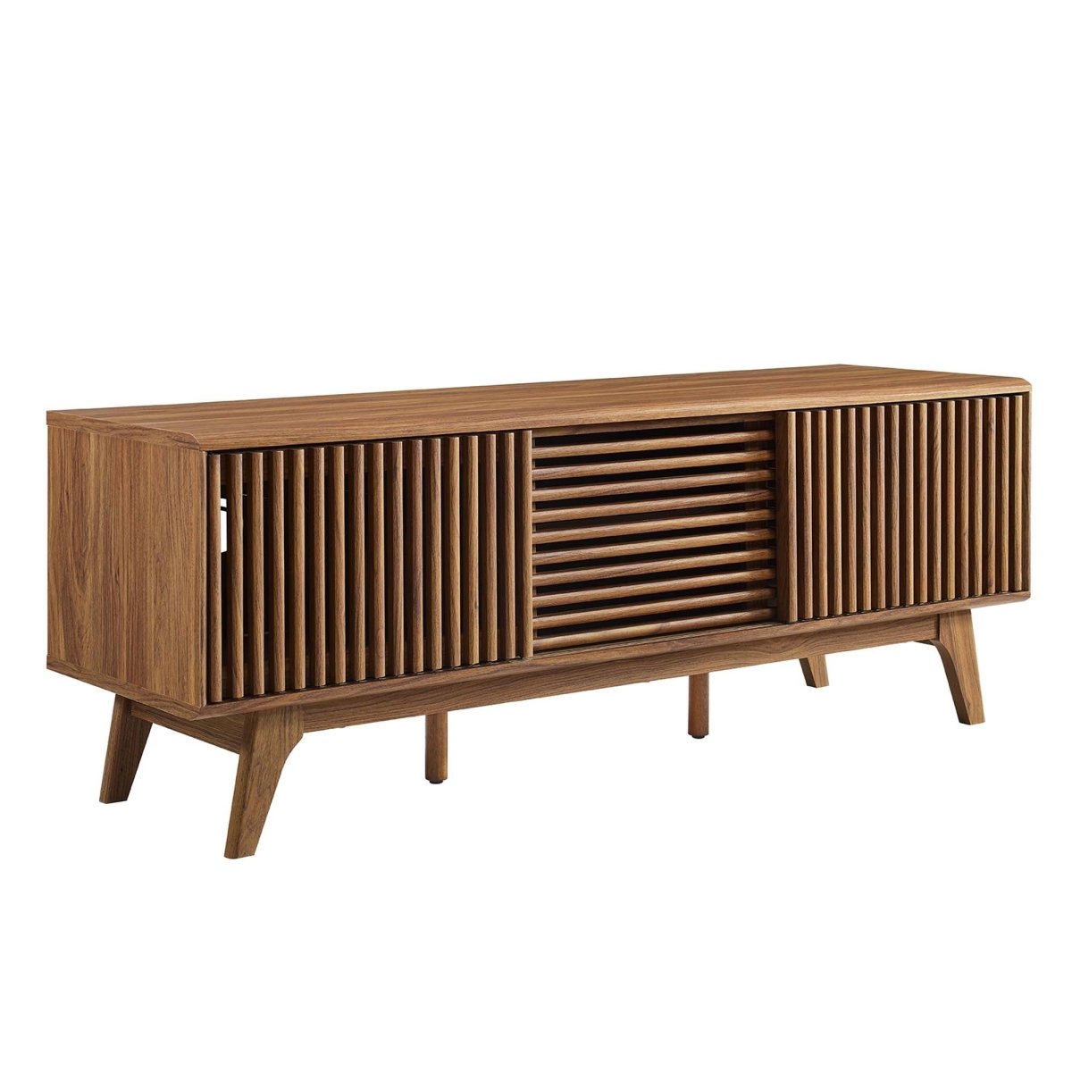 59 Inch Sleek Slatted TV Stand - TV Stands available at Alpine Outlets in Denver