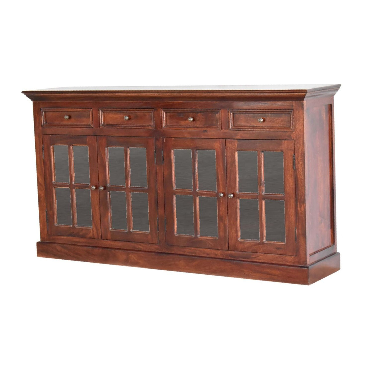 Large Glazed Sideboard Buffet Cabinet Storage Unit Solid Wood 65x35in