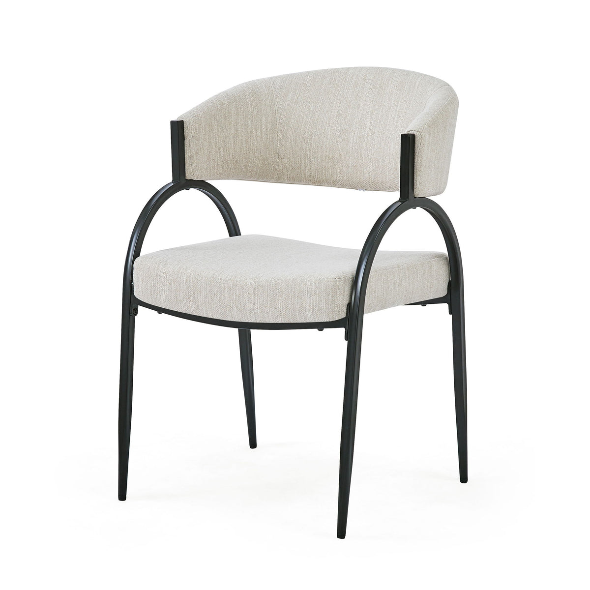 Contemporary Upholstered Dining Chairs With Metal Legs (Set of 2)