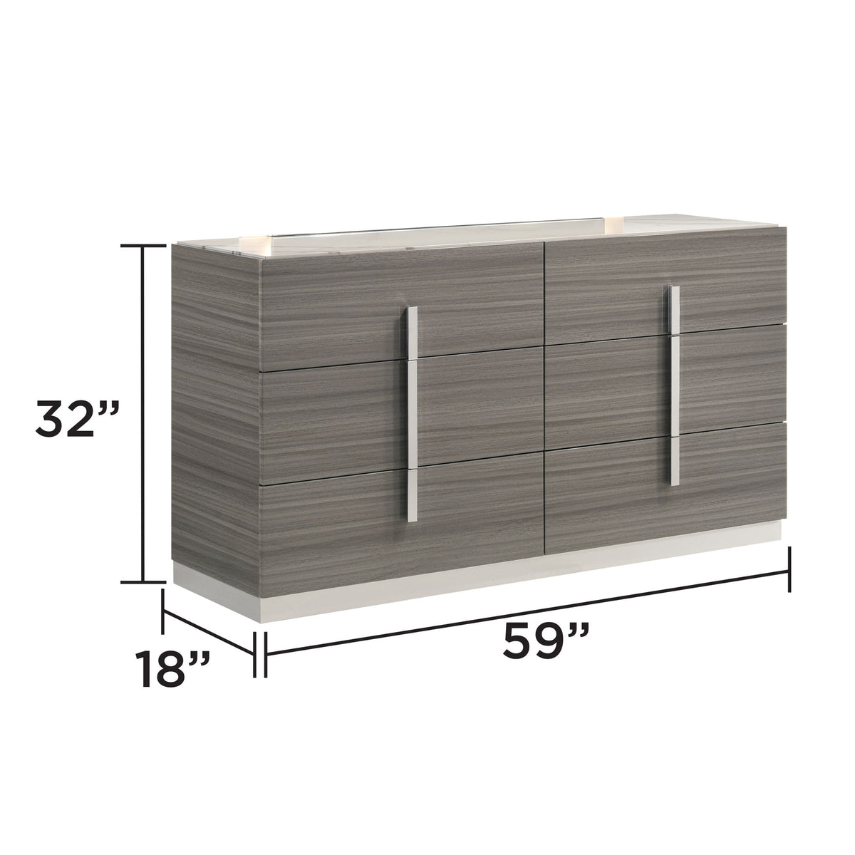 Altima - 4 Piece King Bedroom Set With LED Headboard - Gray
