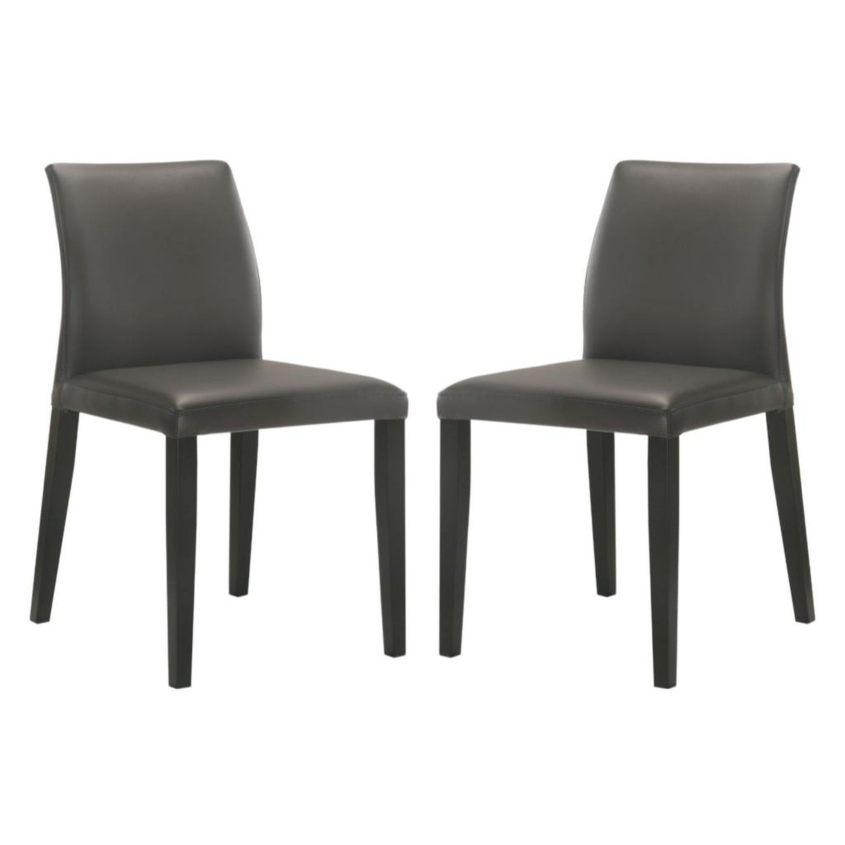 Elyza - Full Back Top Grain Leather Upholstered Wood Dining Chairs (Set of 2)