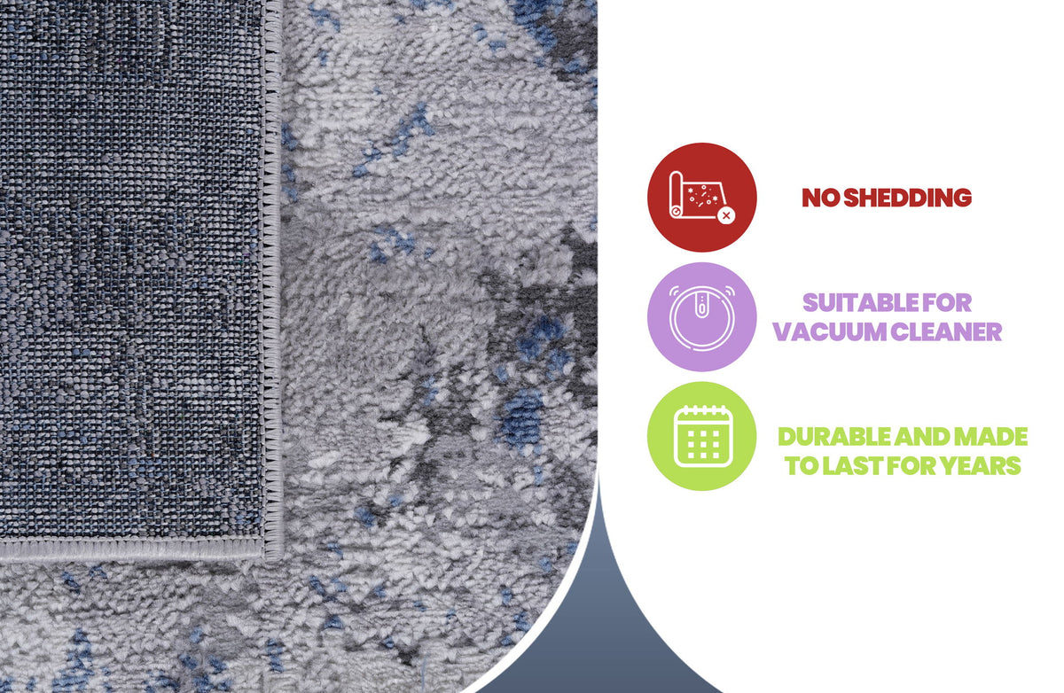 Marfi - 2' X 3' Abstract Area Rug - Silver