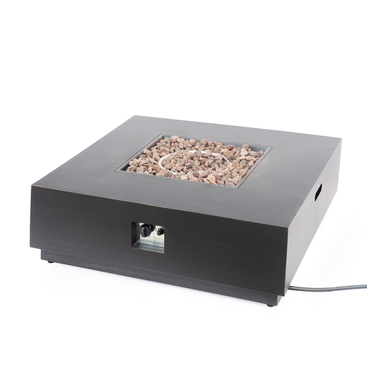 Modern Square Fire Pit Table Outdoor Heater Iron 50000 BTU 39x13in