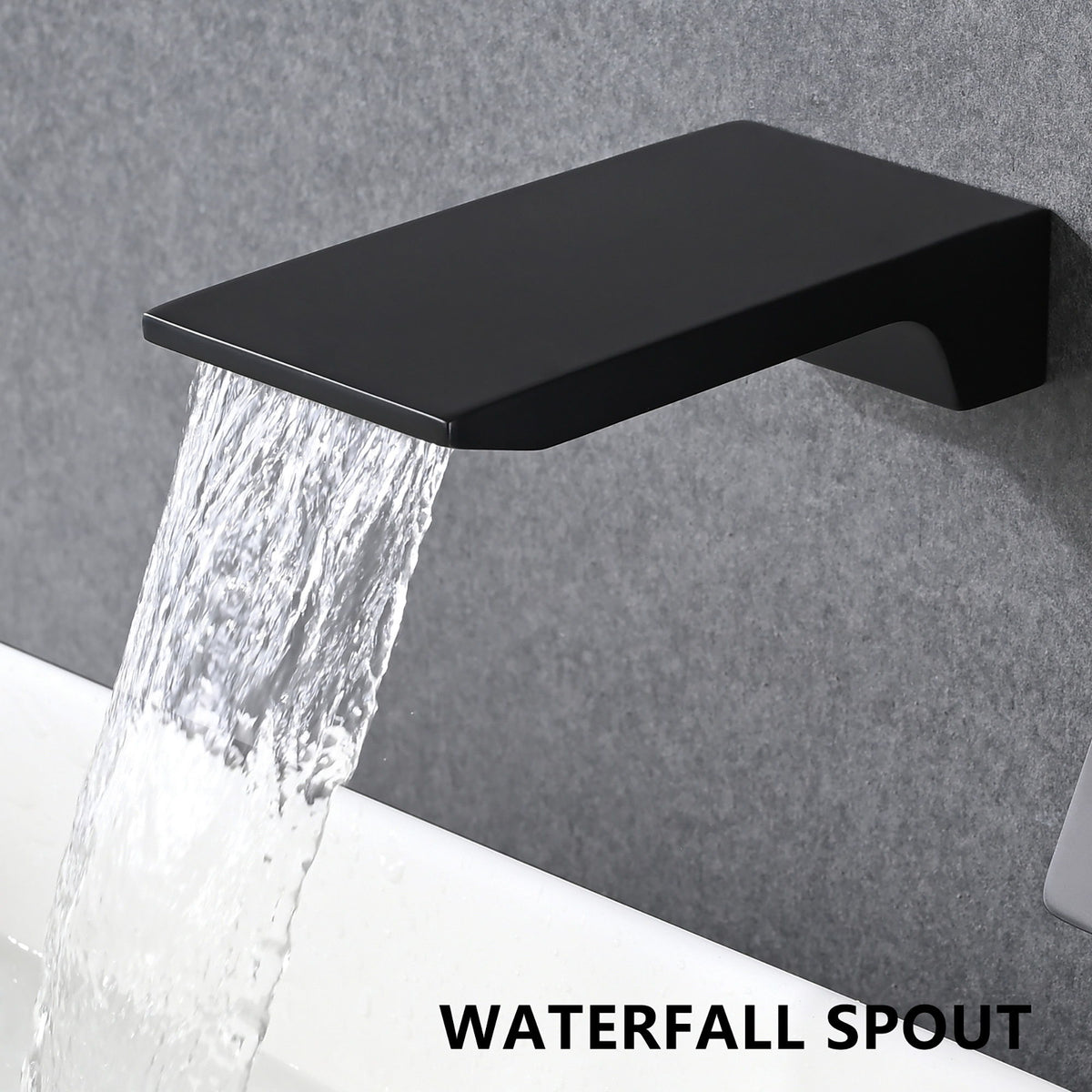 Modern Wall Mount Bathroom Sink Faucet With Waterfall Spout