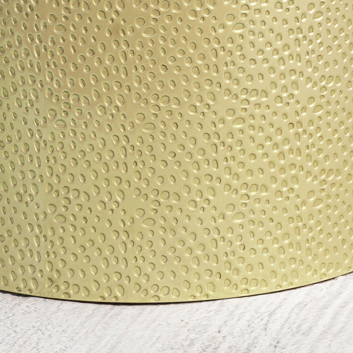 Modern Round Accent Table With Hammered Surface