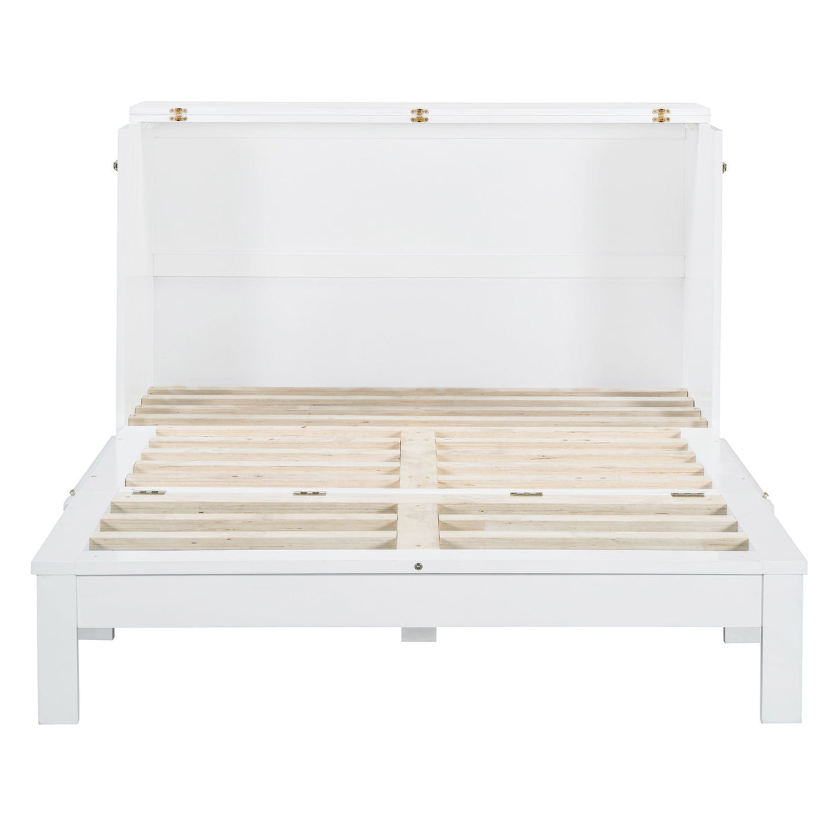 Full Size Murphy Bed & Large Drawers - White