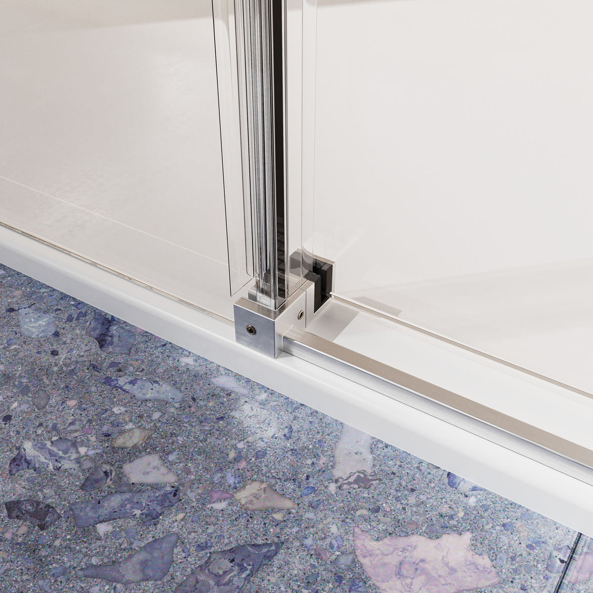 Frameless Single Sliding Shower Door, Sgcc Tempered Glass, Reversible