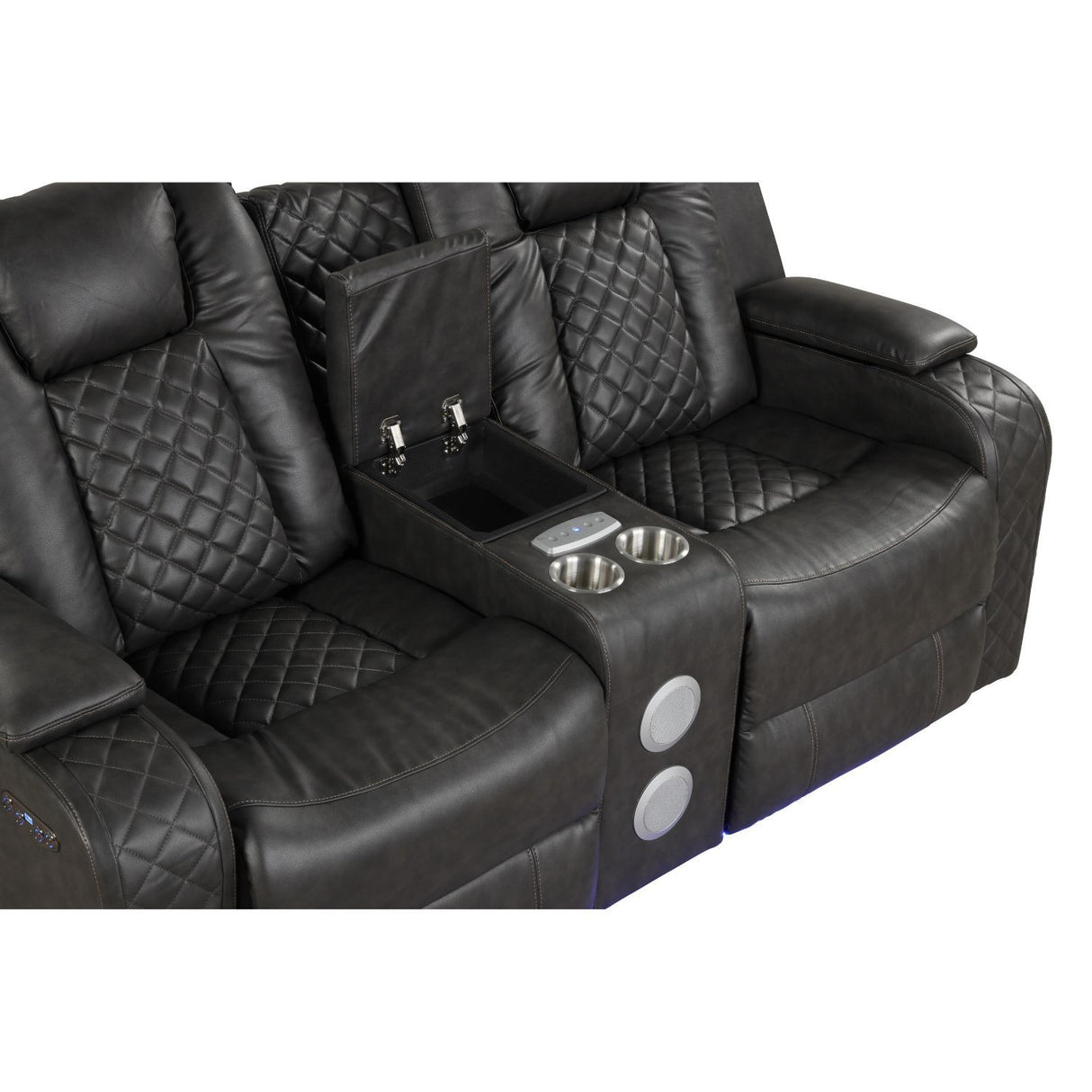 Benz - Power Reclining Loveseat With LED Lighting And Built In USB