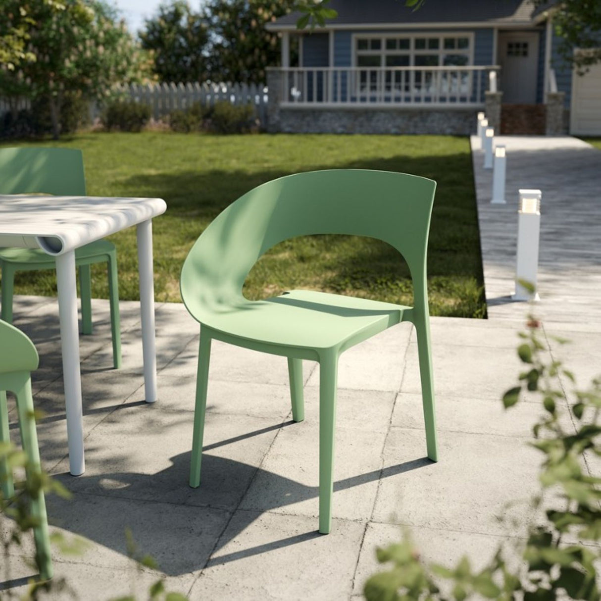 1 Piece Designed Single Chair, UV Resistant, Waterproof And Wear Resistant - Haze Green