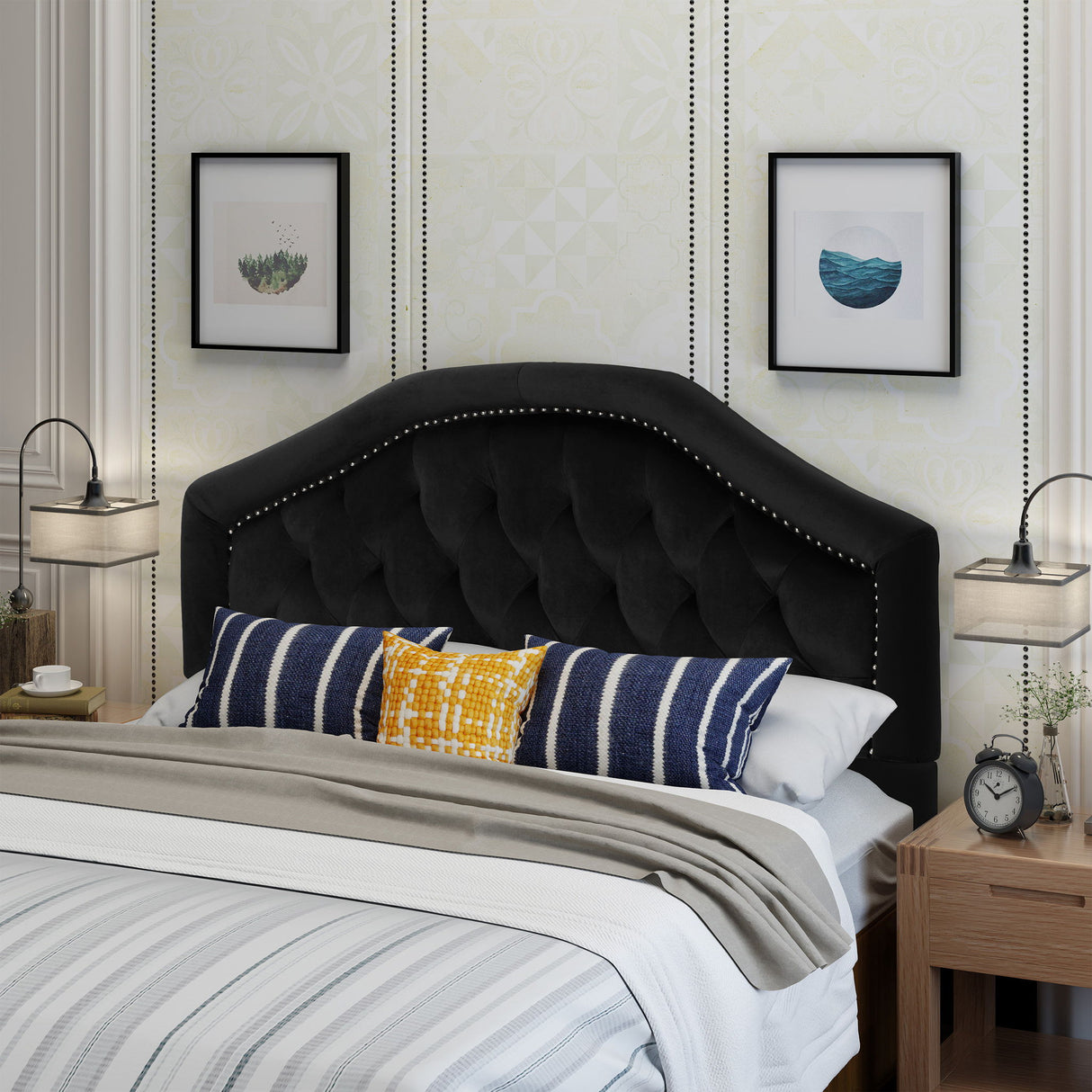 Kaarina - Contemporary Tufted Fabric Headboard