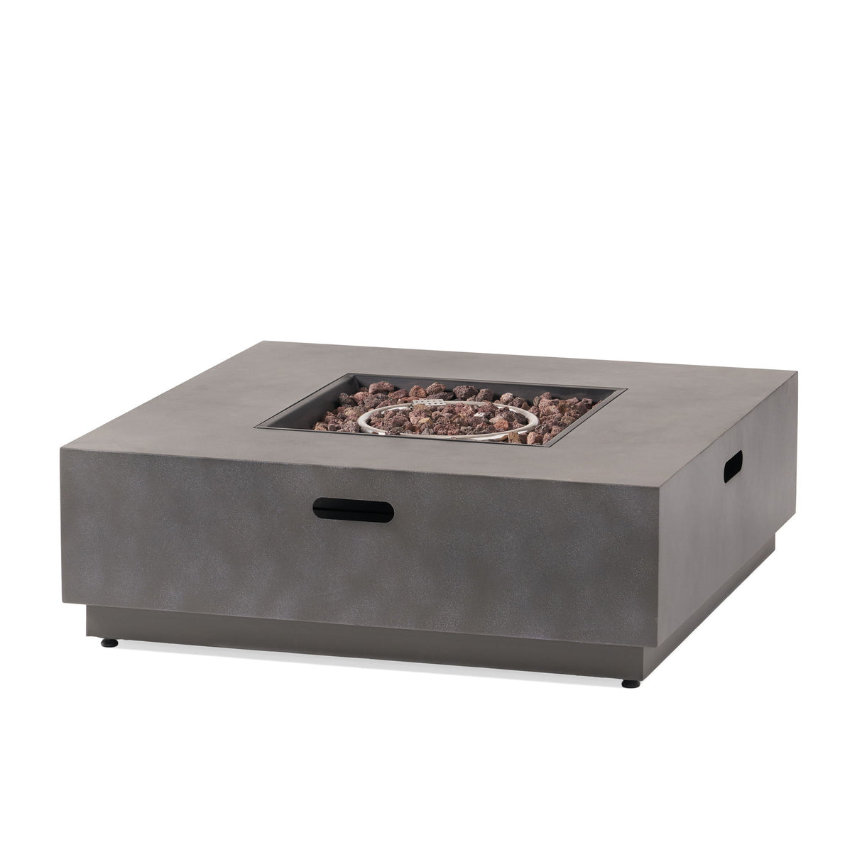 Modern Square Fire Pit Table Outdoor Heater Iron 50000 BTU 39x13in