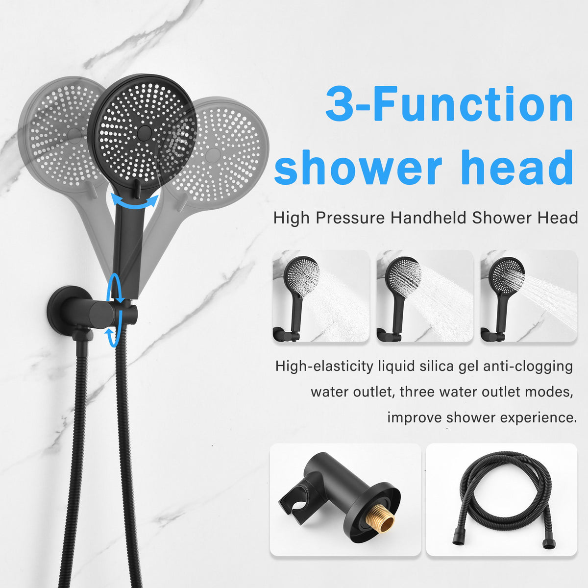 10" Shower System Set With Control Valve And Overhead Shower