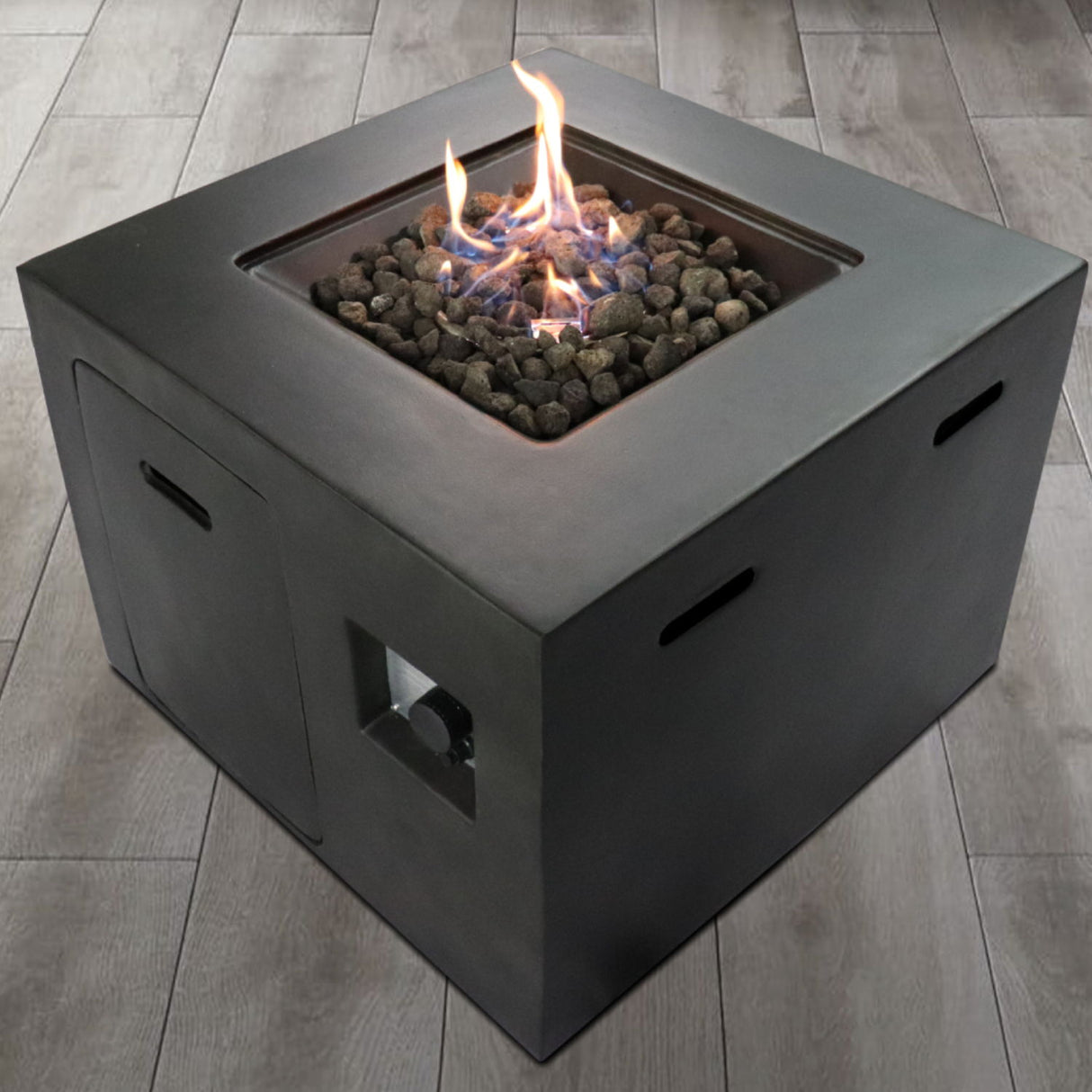 Outdoor Fire Pit Garden Heater Concrete Propane Gas Burning 30x24in