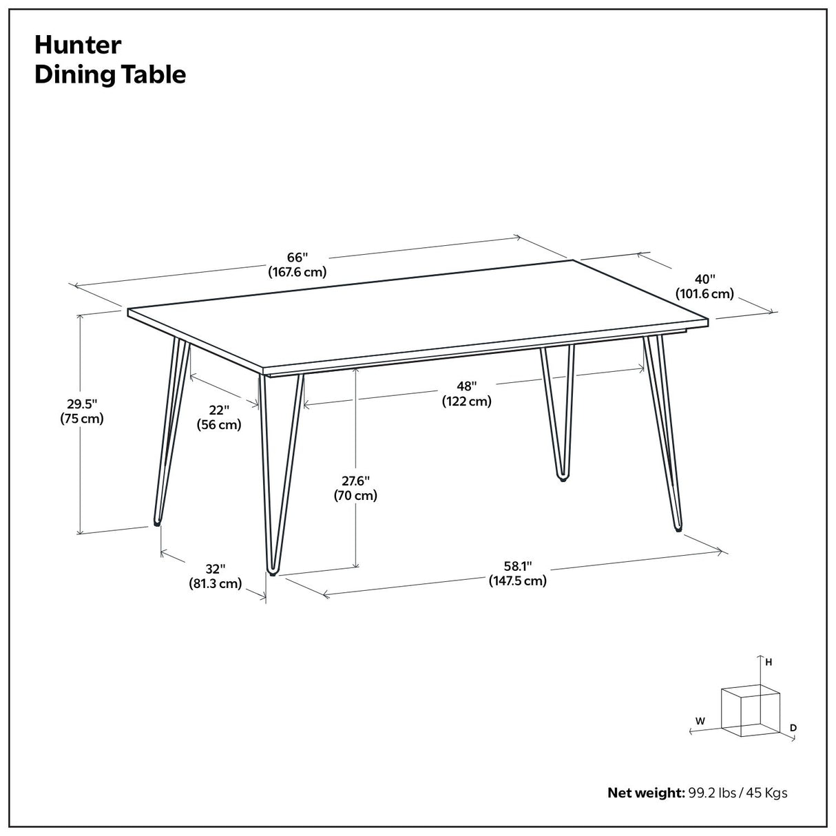 Hunter - Square Tabletop Dining Table