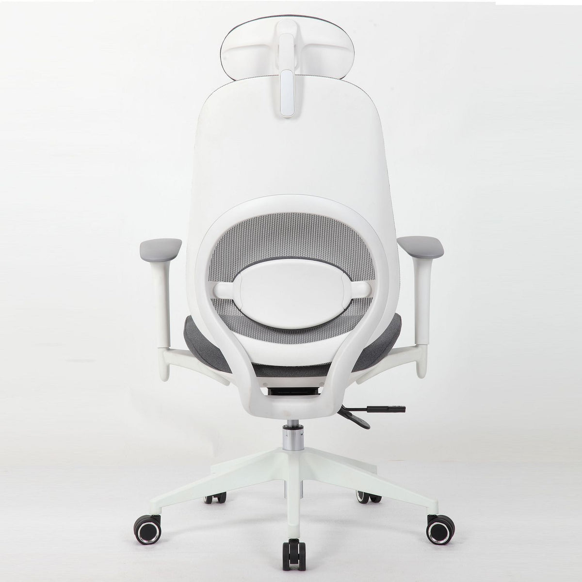 Office High Back Swivel Desk Chair With Height Adjustable Backrest, 3 Tilt Lock & Rotatable Headrest - Milk White