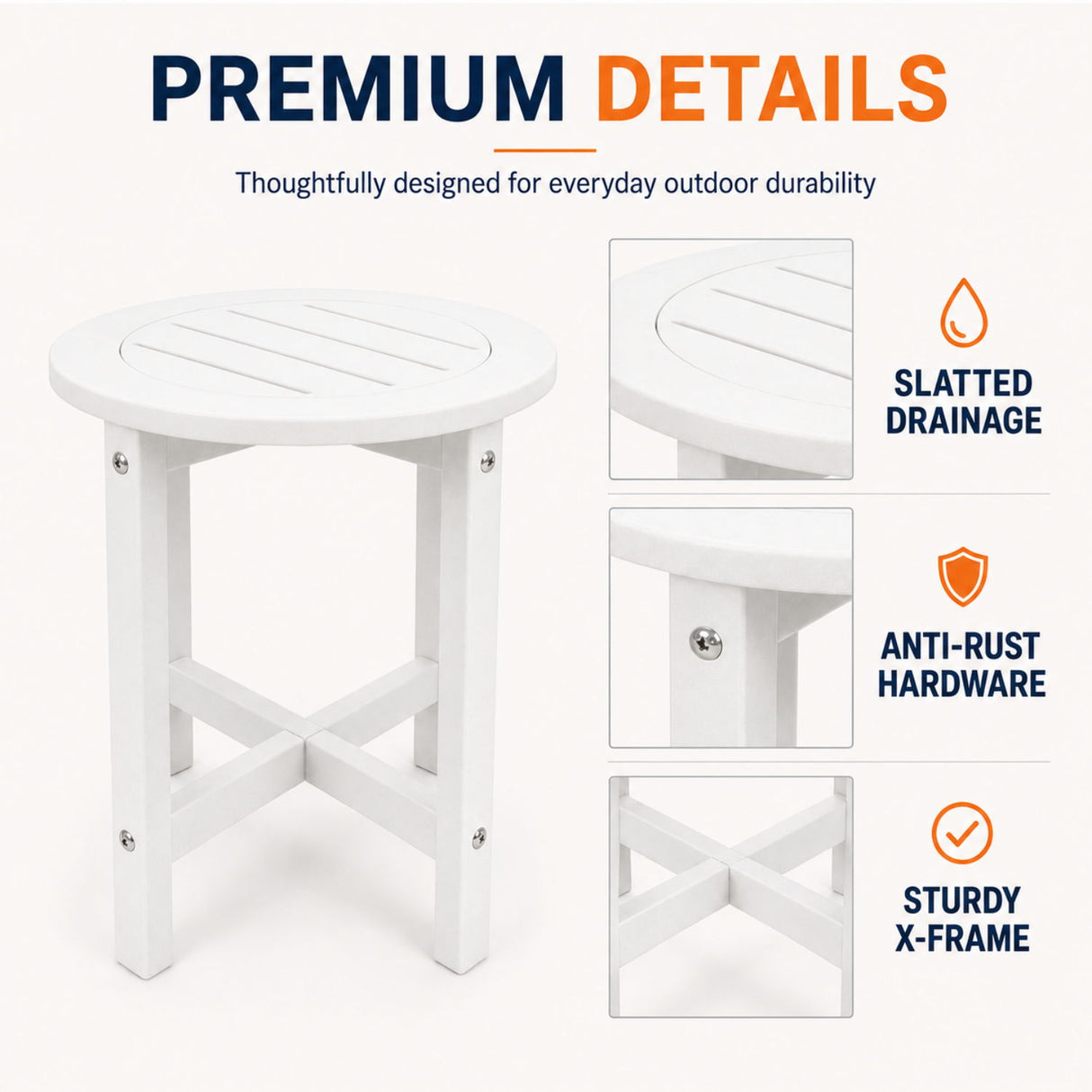 Round Outdoor Side Table