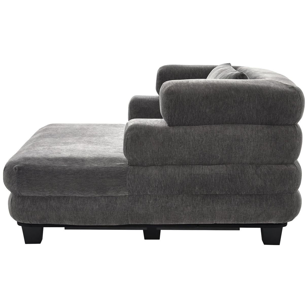 Oversized Chaise Lounge Sofa Bed With Deep Seat And Layered Armrests