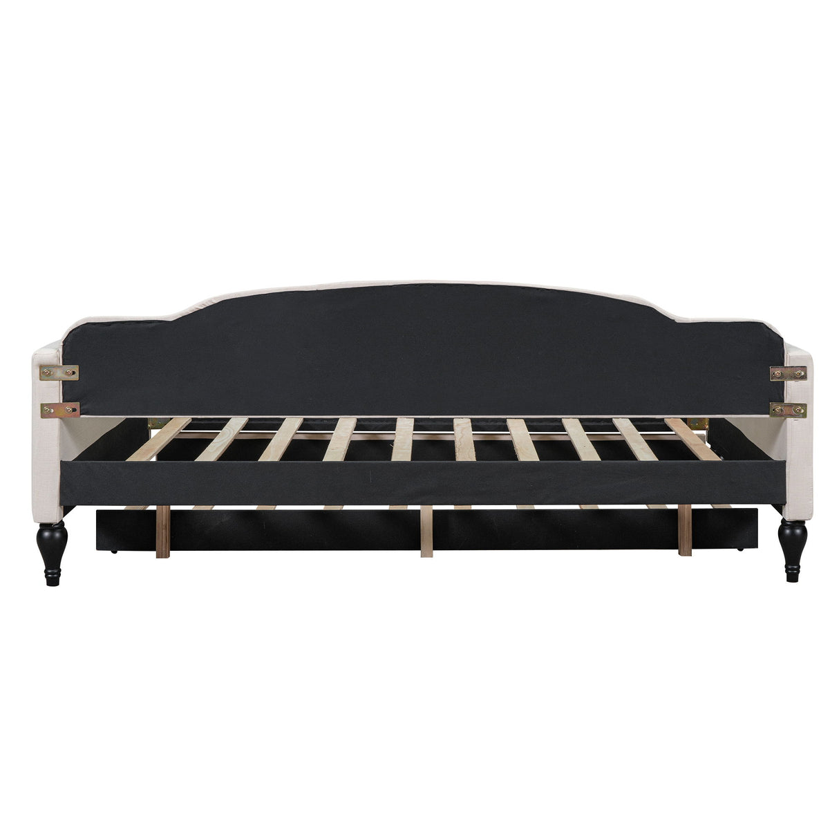 Upholstered Tufted Full Size Daybed With Twin Trundle - Beige