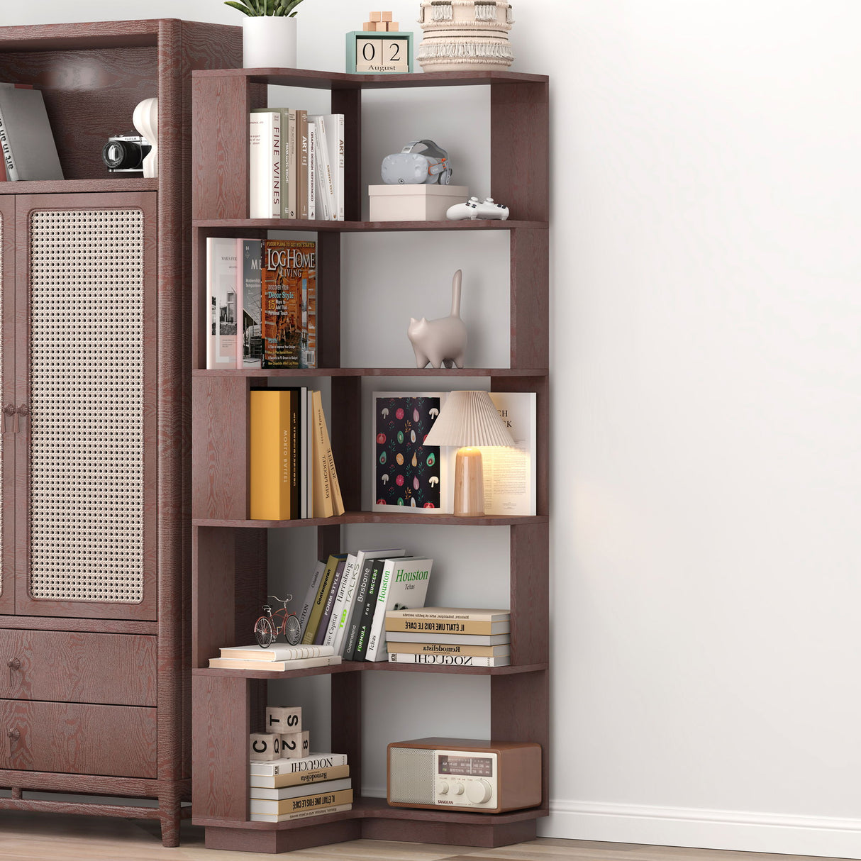 L-Shaped Corner Bookshelf