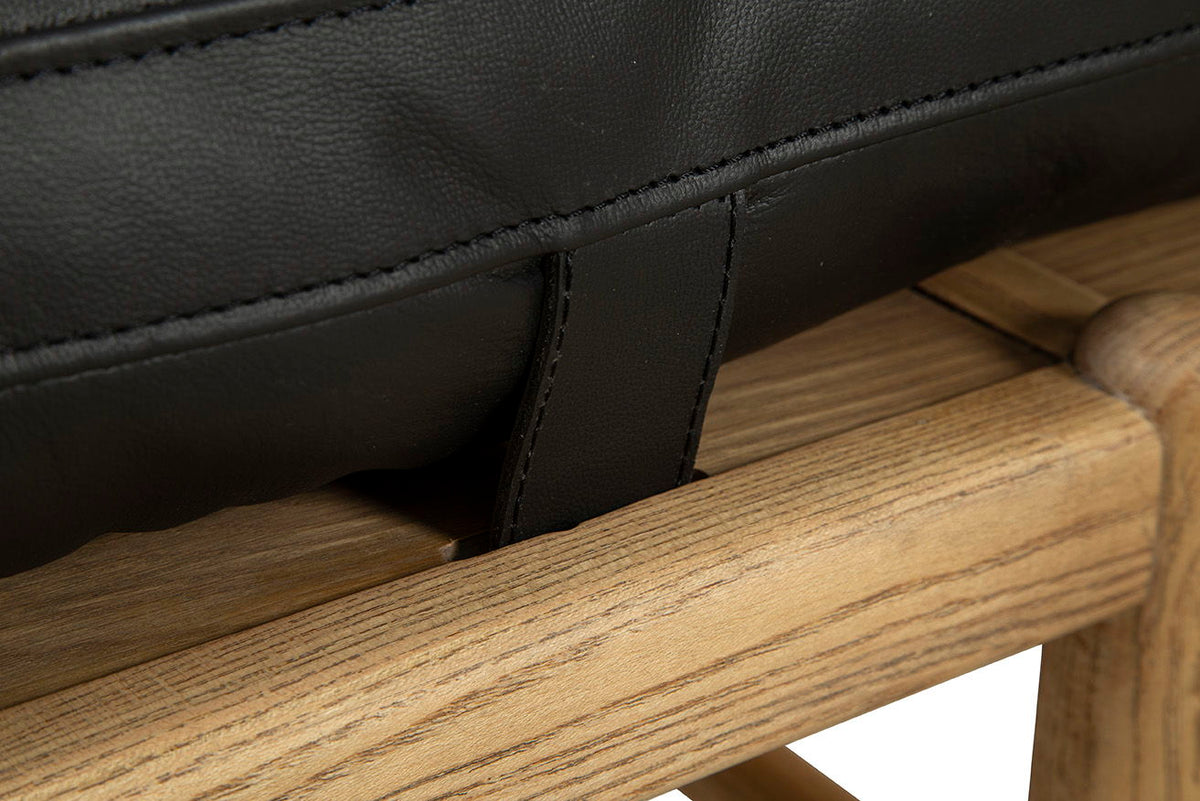 Osborne - Leather Bench - Black / Light Brown