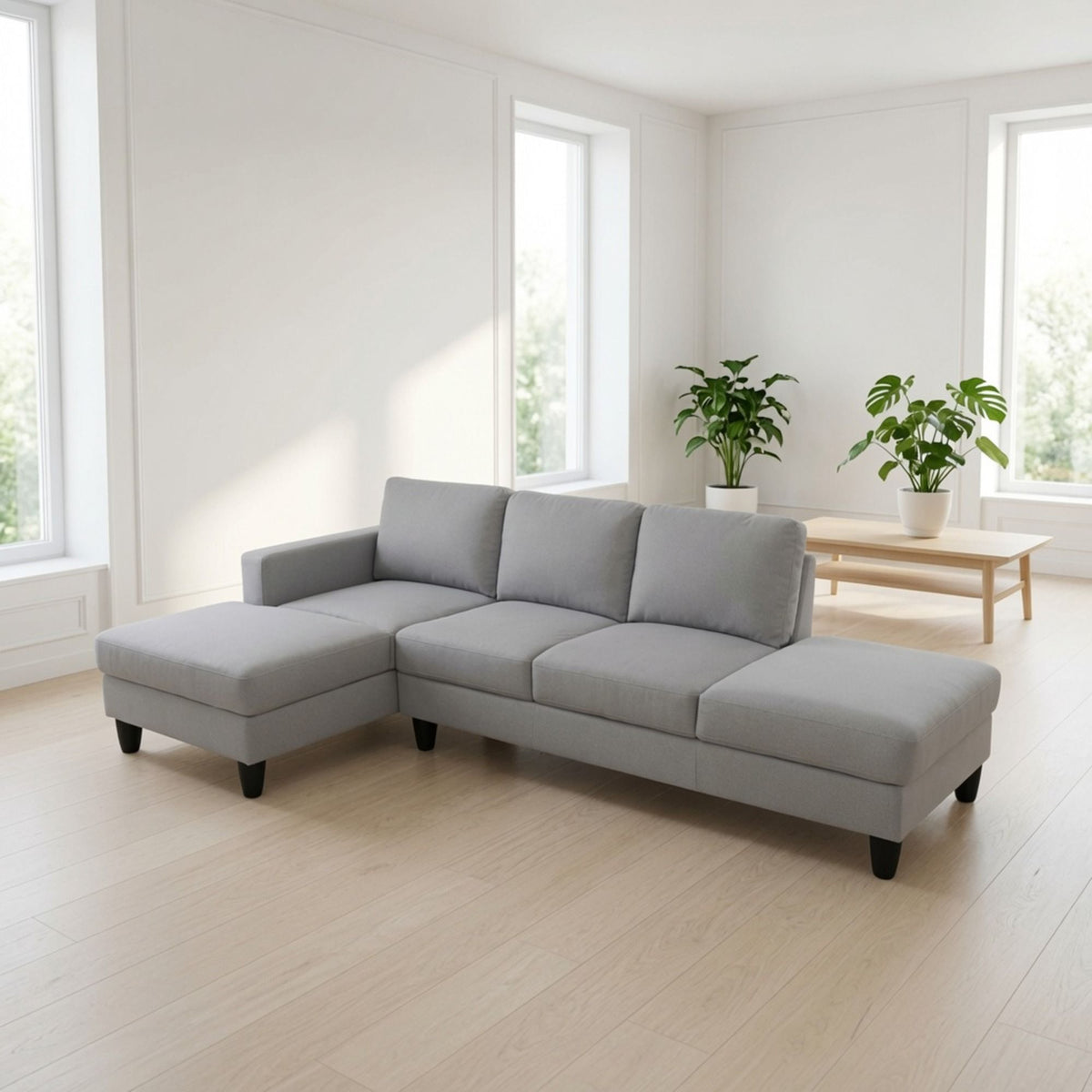 L - Shaped Sectional Sofa With Chaise & Ottoman