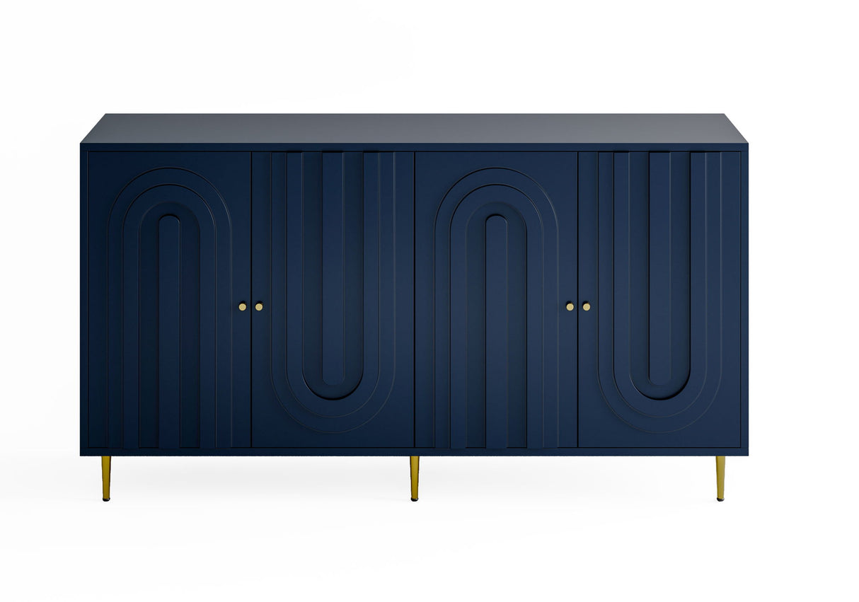 Modern 4 Door Sideboard Buffet Server Cabinet 60in x 33in