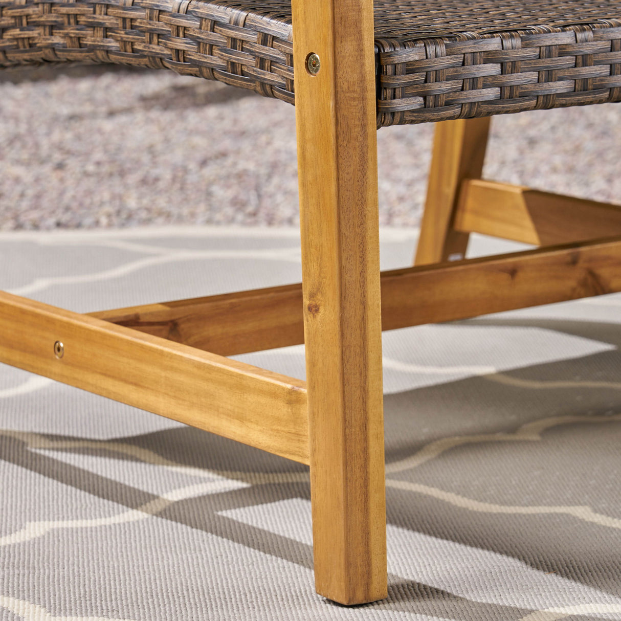 Outdoor 3 Seater Sofa With Rattan Cover - Gray
