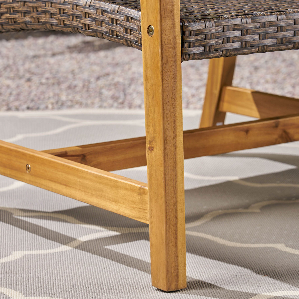 Outdoor 3 Seater Sofa With Rattan Cover - Natural / Gray