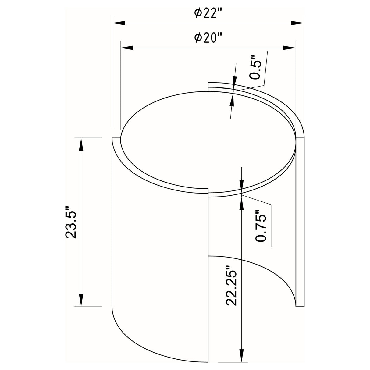 Zende - Round End Table - Gray