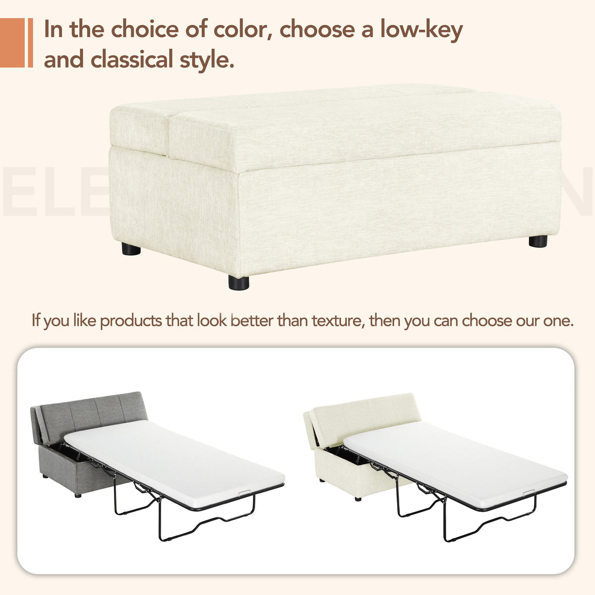 Twin Size Folding Ottoman Sleeper Bed With Mattress Convertible Guest Bed