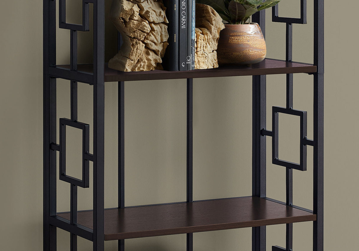 Bookshelf, Bookcase, Etagere, 4 Tier, For Office, Contemporary & Modern - Espresso - Etageres - Alpine Outlets