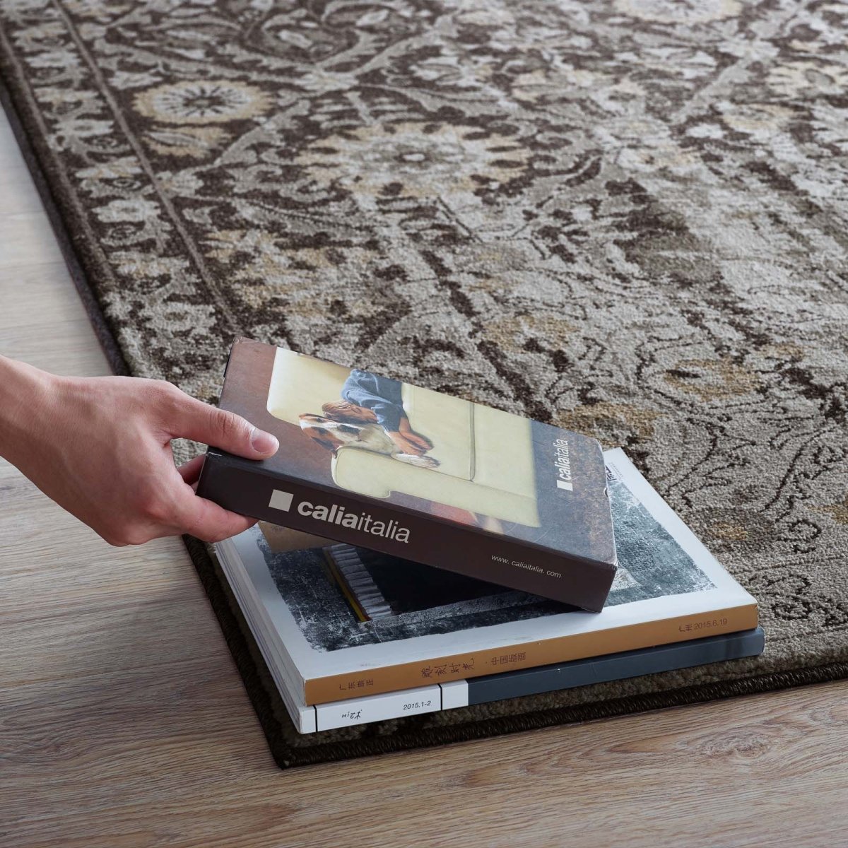 5x8 Black and Beige Distressed Diamond Floral Lattice Polypropylene Area Rug - Mats and Rugs - Alpine Outlets