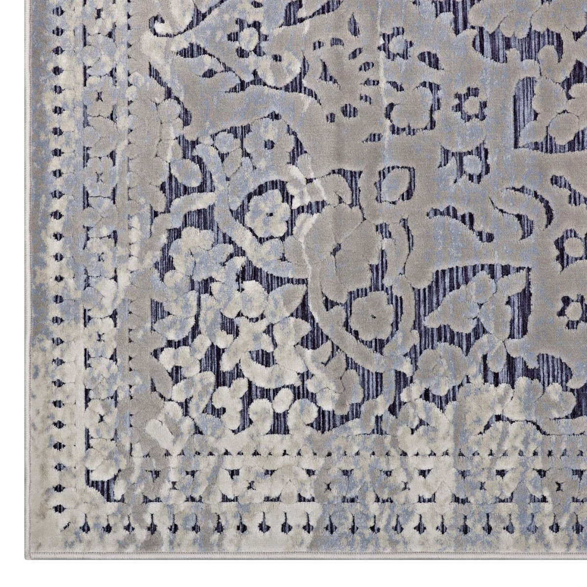 5x8 Blue Cream Distressed Vintage Turkish Area Rug - Mats and Rugs - Alpine Outlets