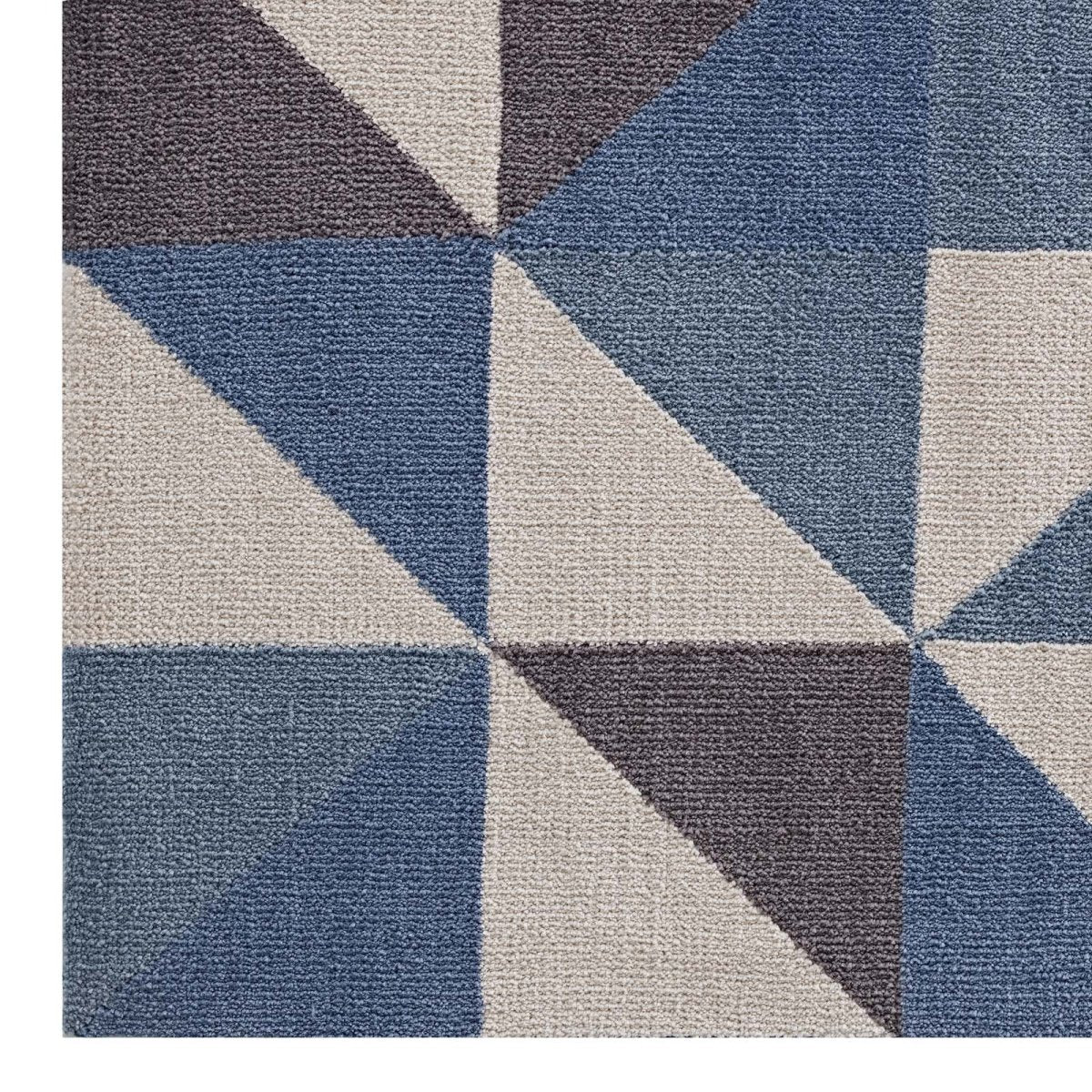5x8 Blue White and Gray Geometric Triangle Mosaic Polyester Area Rug - Mats and Rugs - Alpine Outlets