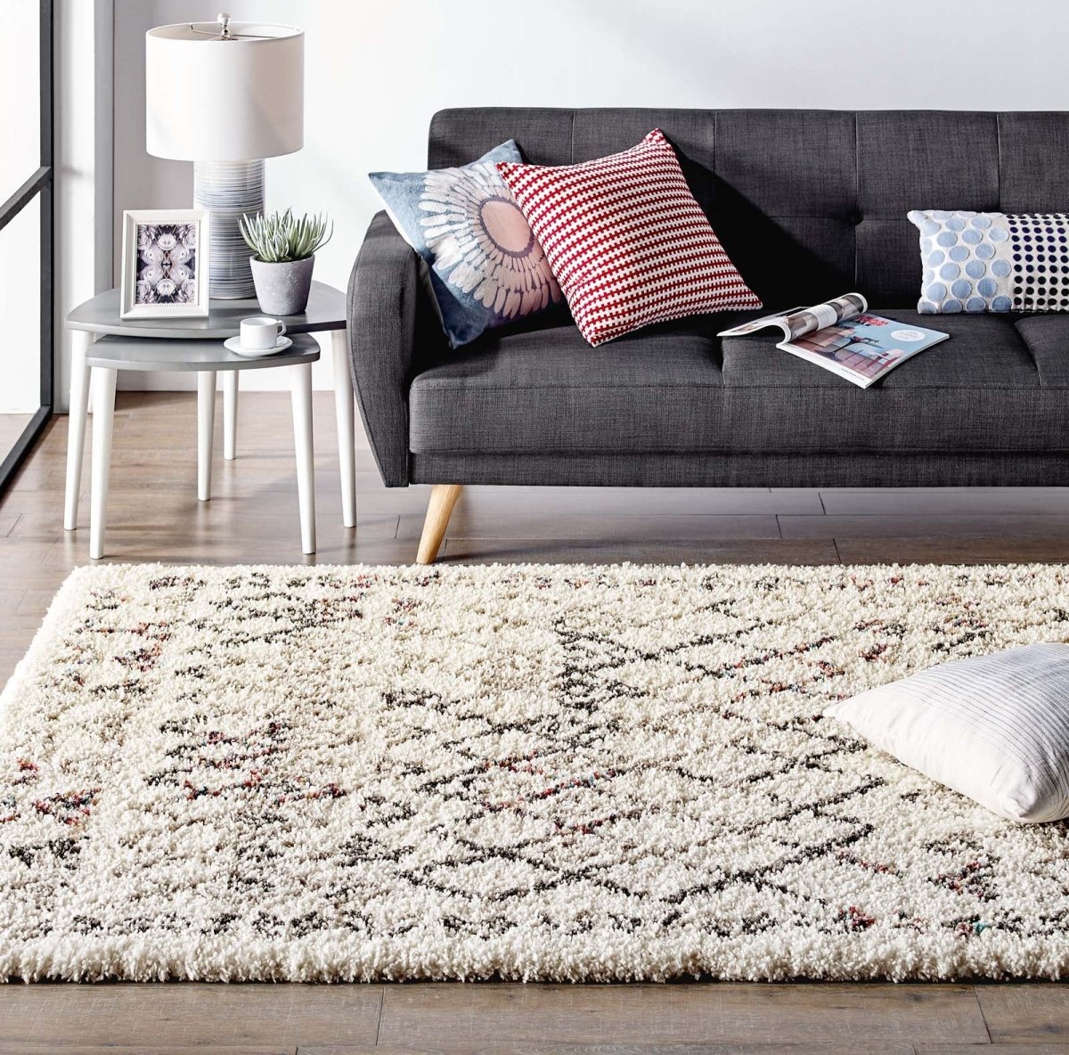 5x8 Multicolor Rainbow Diamond Shag Area Rug - Mats and Rugs - Alpine Outlets
