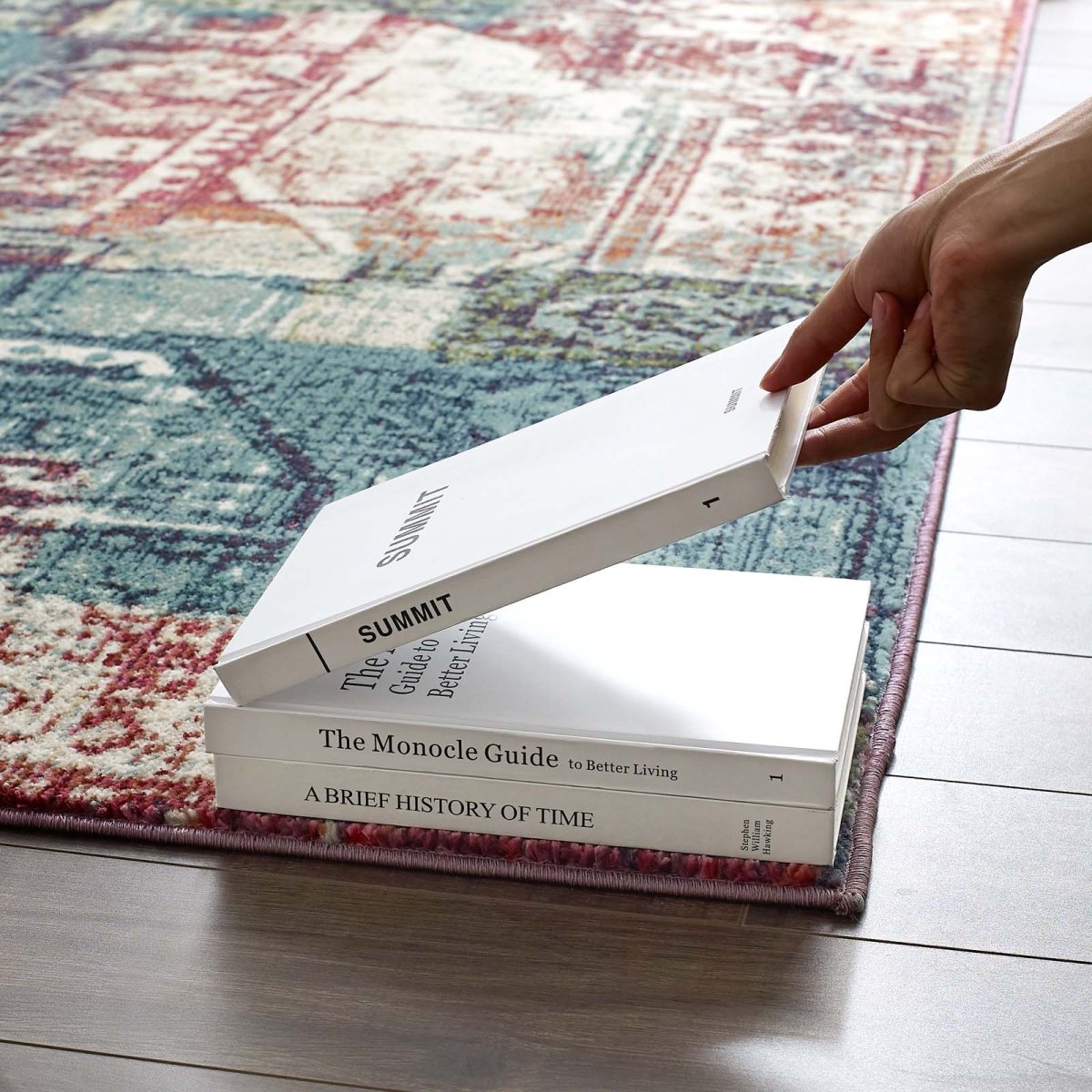 5x8 Multicolored Contemporary Vintage Mosaic Polypropylene Polyester Area Rug - Mats and Rugs - Alpine Outlets