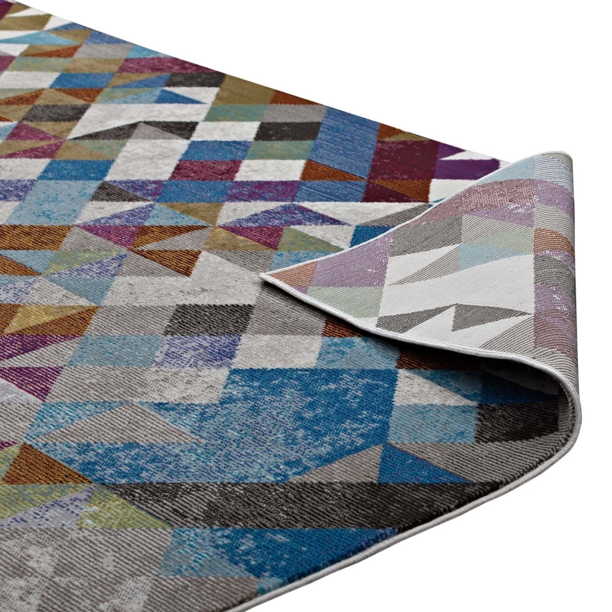 5x8 Multicolored Triangle Mosaic Geometric Area Rug - Mats and Rugs - Alpine Outlets