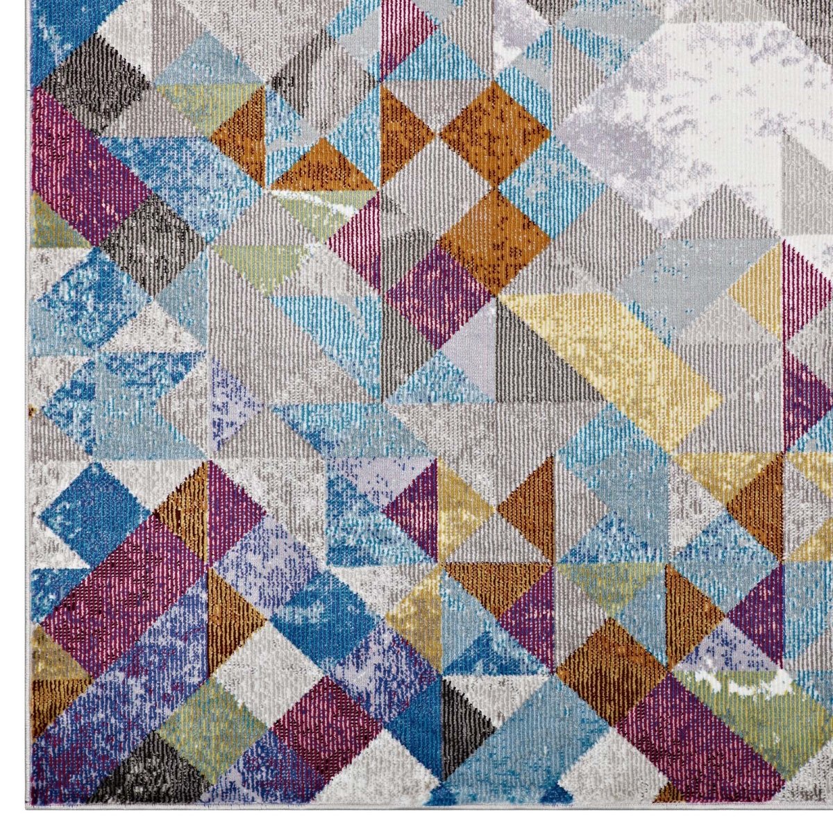 5x8 Multicolored Triangle Mosaic Geometric Area Rug - Mats and Rugs - Alpine Outlets
