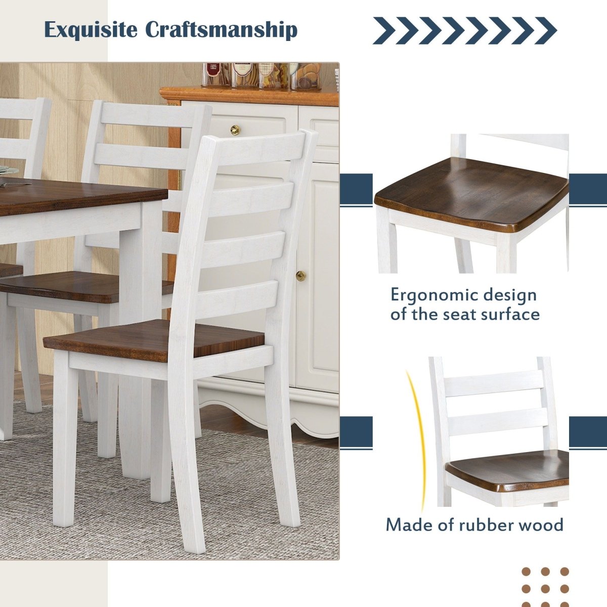 6 Piece Dining Set With 4 Upholstered Chairs & Bench - Walnut - 6 Piece Dining Room Sets available at Alpine Outlets in Denver