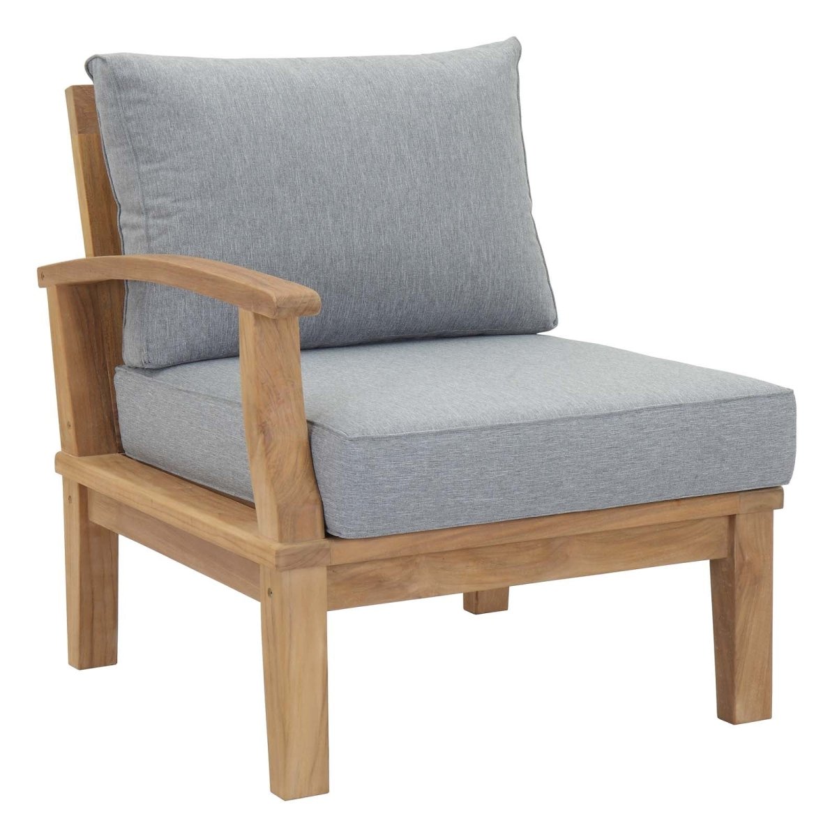 65" 6-Piece Natural Teak Outdoor Sectional Sofa Set with Gray Cushions - Outdoor - Alpine Outlets