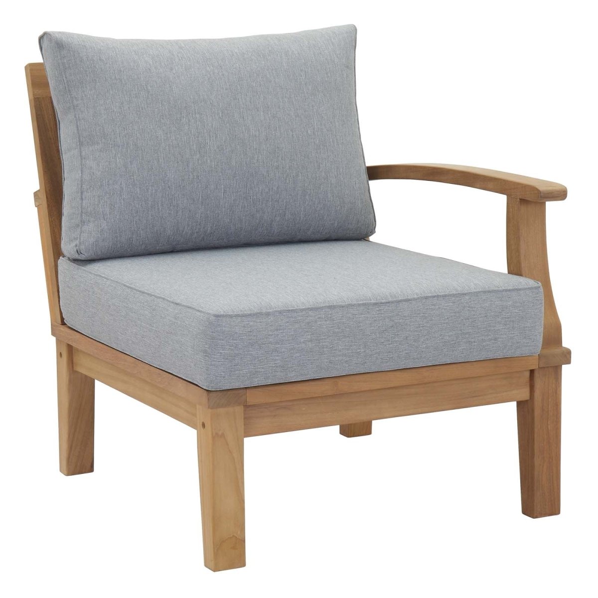 65" 6-Piece Natural Teak Outdoor Sectional Sofa Set with Gray Cushions - Outdoor - Alpine Outlets